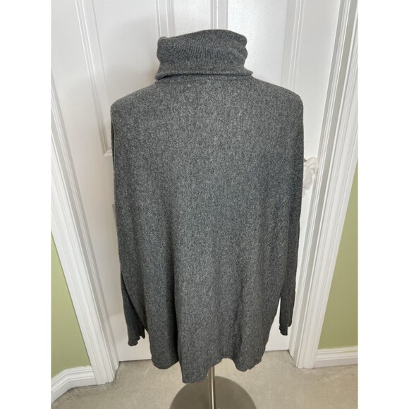Garnet Hill Wool Cashmere Sweater Sz XS Gray Poncho Oversized Turtleneck - Picture 13 of 13